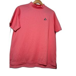LeCoq Sportif Golf Collection Men's Shirt Size Large Salmon Pink Red Sporty Prep